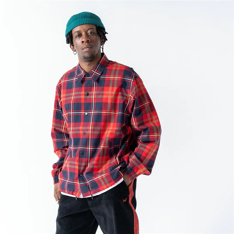 Men Streetwear Hip Hop Casual Plaid Jacket Letter Embroidery Coat Male Fashion Shirt Style Jacket Mens Clothing Men Streetwear Hip Hop Casual Plaid Jacket Letter Embroidery Coat Male Fashion Shirt Style Jacket Mens Clothing