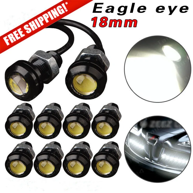CYAN SOIL BAY 10Pcs 18mm 23mm 12V 24V 6000k White Eagle Eye Motor Car Tail Brake