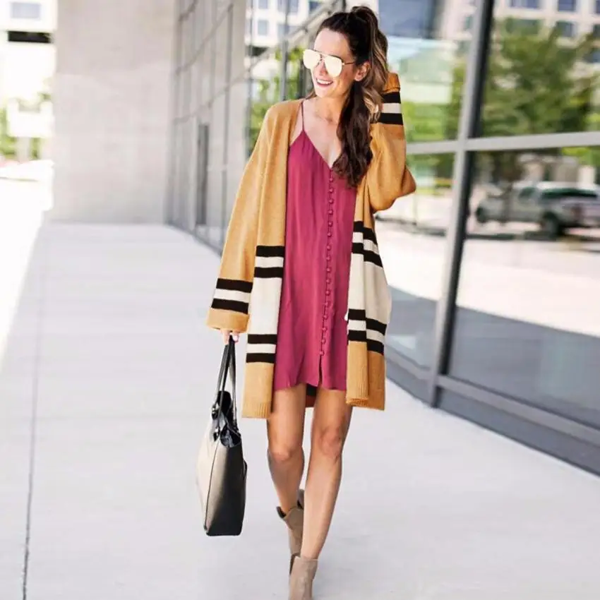 Outerwear & Coats Jackets Autumn Winter Long Sleeve Loose Casual Striped Sweater Cardigan coats and jackets women 2018JUL26 Outerwear & Coats Jackets Autumn Winter Long Sleeve Loose Casual Striped Sweater Cardigan coats and jackets women 2018JUL26