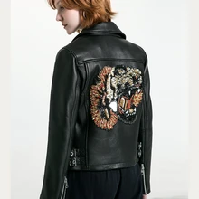 Женские пальто осень зима овчина кожаные пальто женские мотоциклетные куртки натуральная кожа короткие женские куртки черные мягкие