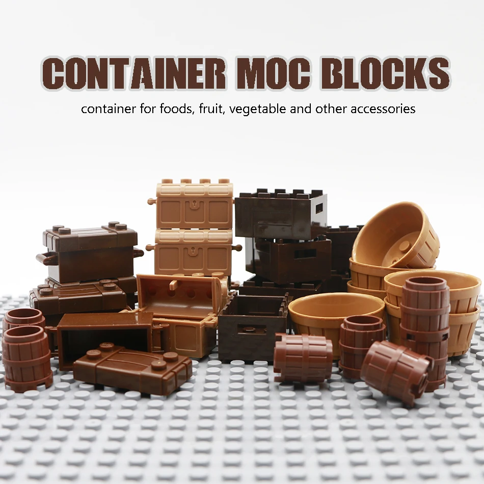 Goede Stad Bouwstenen Doos Vat Gebruiksvoorwerp Container Kofferbak Schat Borst Figuur Bricks Speelgoed Compatibel Legoed Vrienden Accessoires