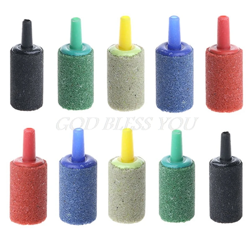 

10PCS/Set Aquarium Pond Cylinder Bubble Air Stone Fish Tank Aeration Aerator Diffuser