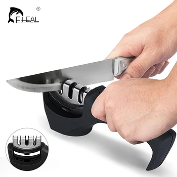 

FHEAL Professional Knife Sharpener Stainless Steel Ceramic Knife Sharpening Stone Tungsten Steel Diamond Sharpener Kitchen Tools