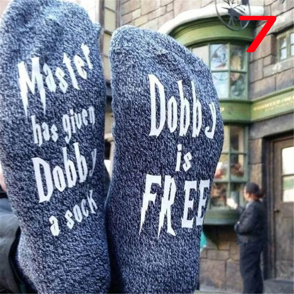 YJSFG дом женские мужские носки удобные мастер подарил Добби носок Добби бесплатно Повседневные носки с буквами 19color осень Хэллоуин - Цвет: 7