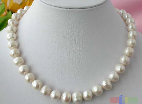 

HOT## Wholesale >>>> 17" 12MM WHITE ROUND FRESHWATER CULTURED PEARL NECKLACE p1304