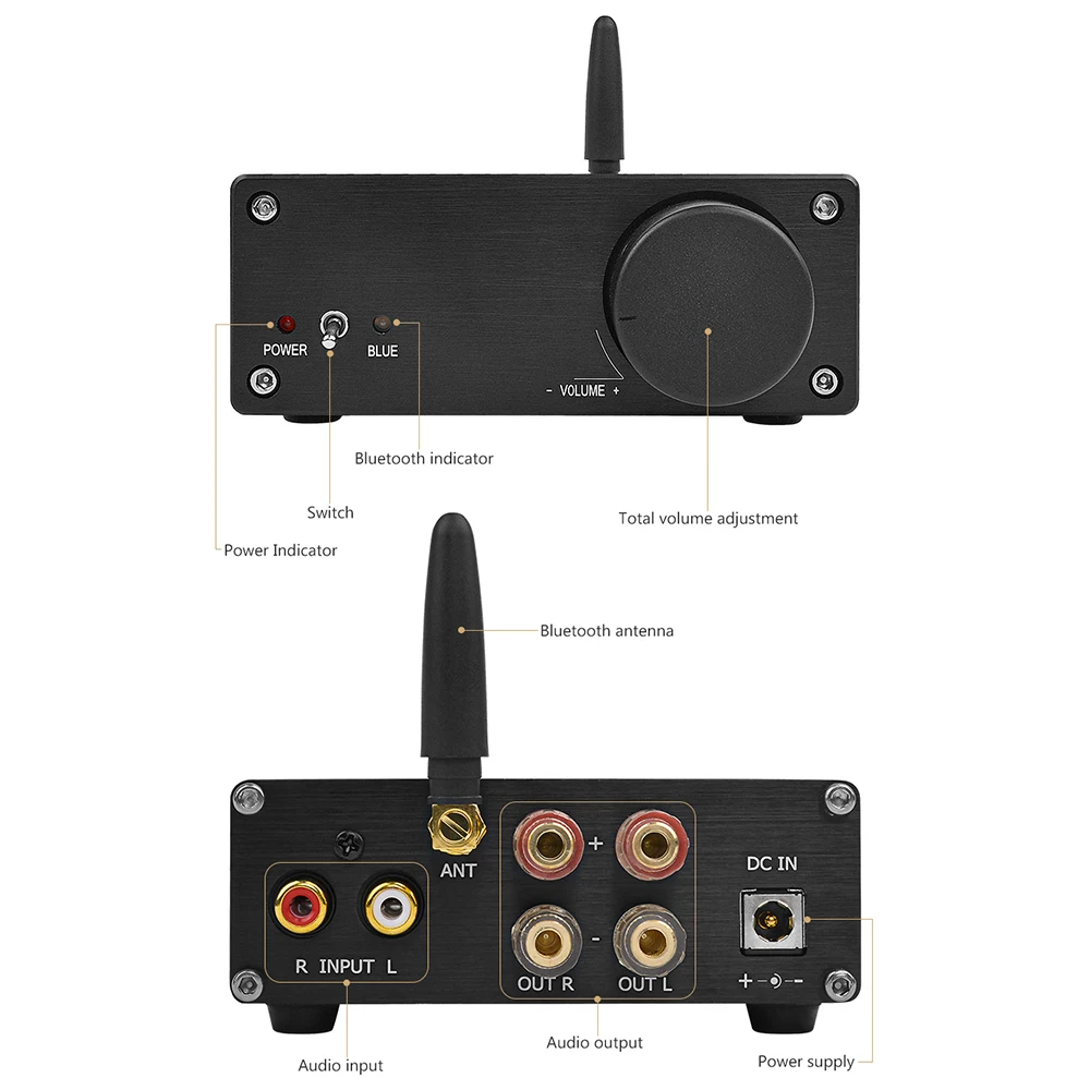 AIYIMA TPA3255 Bluetooth усилитель аудио 325 Вт * 2 стерео класса D 5 0 звуковые усилители DAC PCM5102
