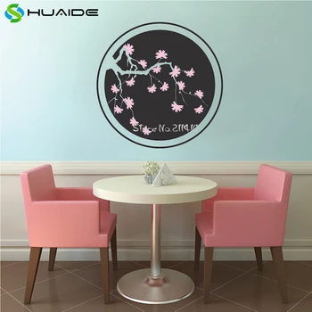 

Cherry Blossom Ring Wall Decal Asian Tree With Flowers Wall Sticker For Kitchen Room Coffee Bar Store Wall Art Decor Mural A599
