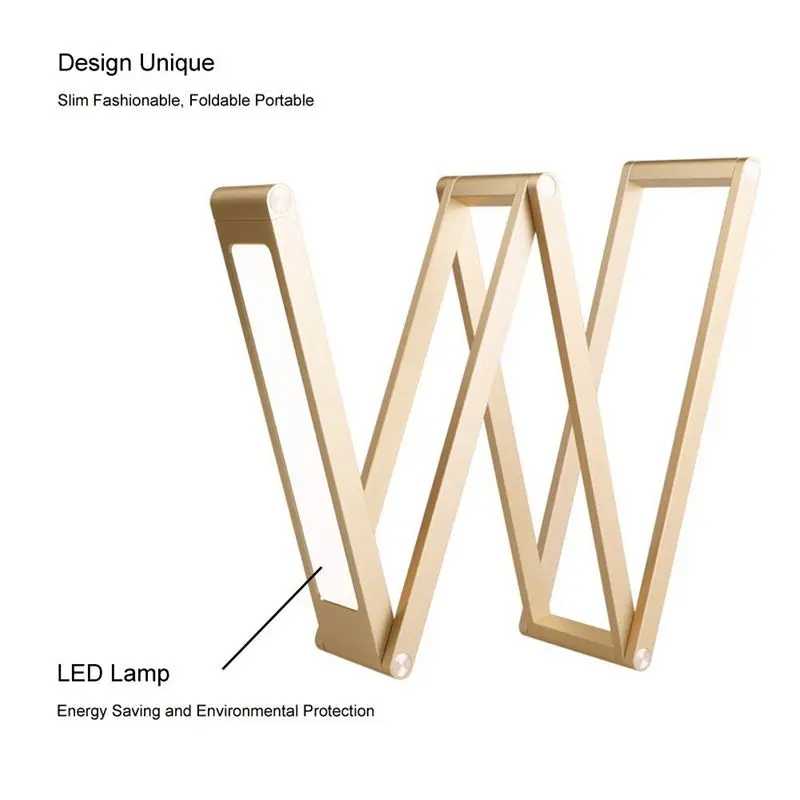  USB Rechargeable LED Long Arm Desk Lamp Portable Dimmable LED Table Lamp Aluminum Alloy Foldable Lo - 32863948052