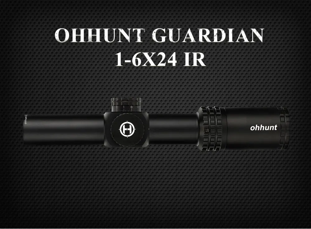 Тактический ohhunt Guardian 1-6X24 IR охотничьи оптические прицелы компактное стекло гравированное сетка llluminate башенки Блокировка сброса оптического прицела