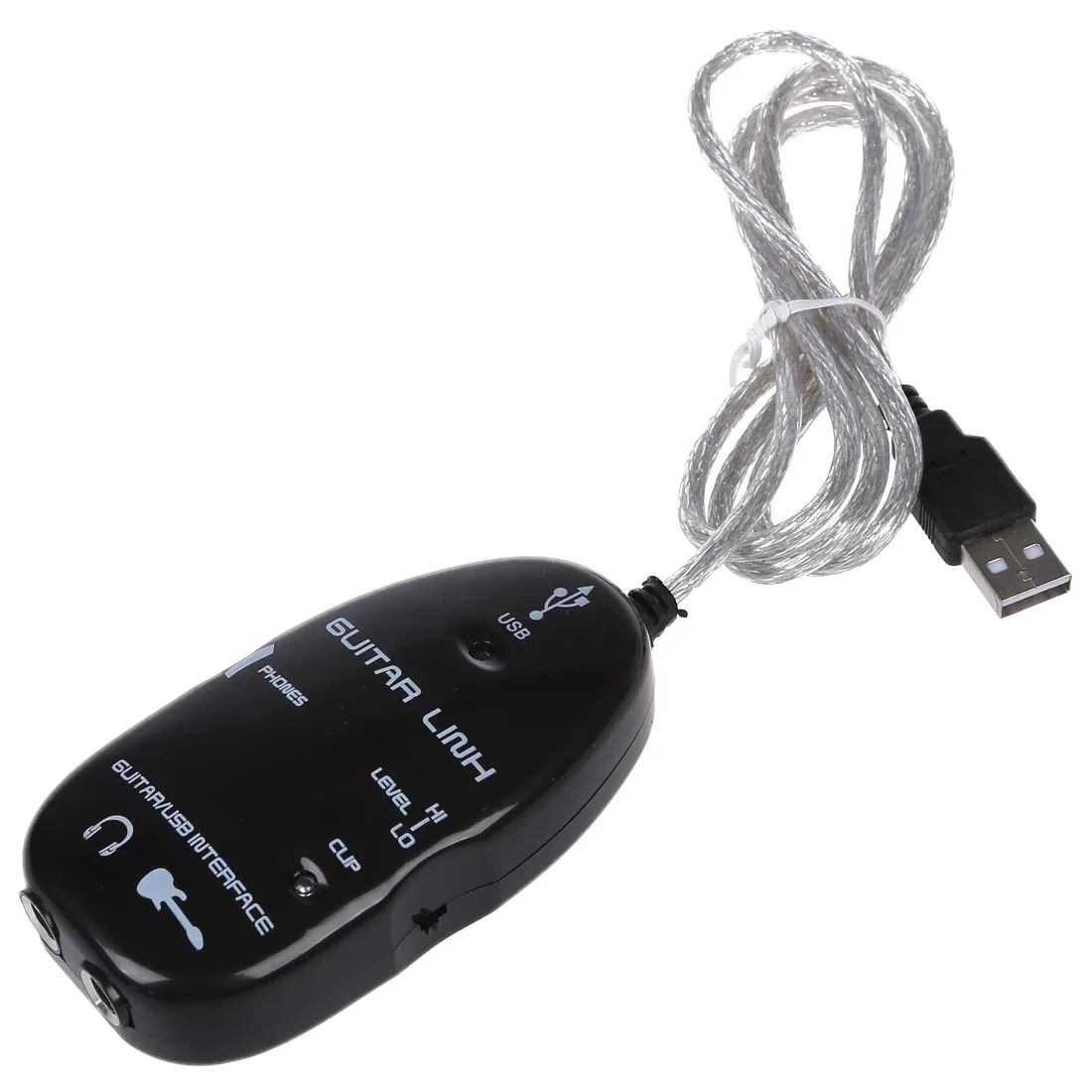 

New Black Guitar to USB Interface Link Cable Audio Adapter for PC/MAC Recording