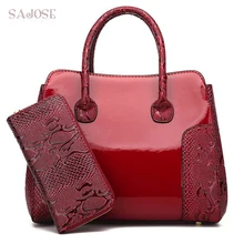 Женская сумка модная 2 комплекта тисненая лакированная кожа Женская винтажная сумка на плечо китайский стиль женская сумка Прямая
