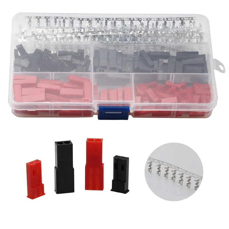 YT 600Pcs 2.54mm Dupont Connectors Red Black Male&Female Electrical