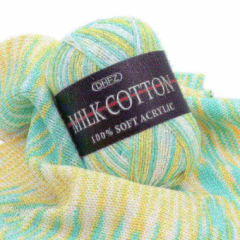 

4Pcs/lot 3 strands of milk cotton yarn wool Three strands dyed multi-colored jacquard tabs rough baby hat scarf coat line AB009