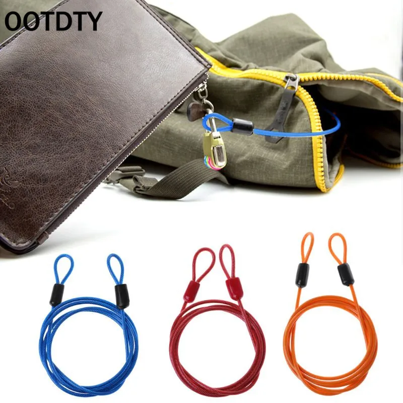 

OOTDTY Bicycle Lock Steel Wire Cable 1m Safety Loop Cycling Bike Protector Anti Theft