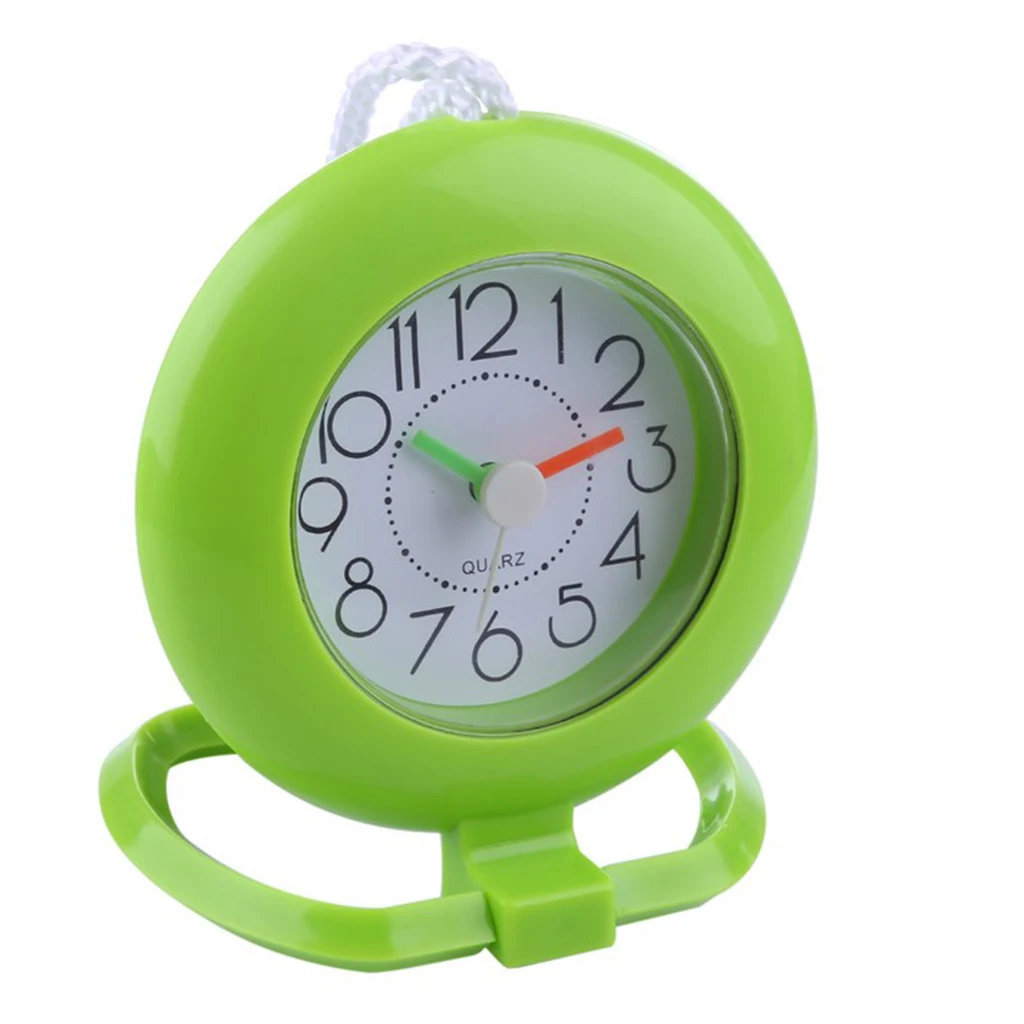 	 Wall Clock Bathroom Shower Hanging Clock with Towel Ring Hook 12 Arabic Number Display Easy Read	