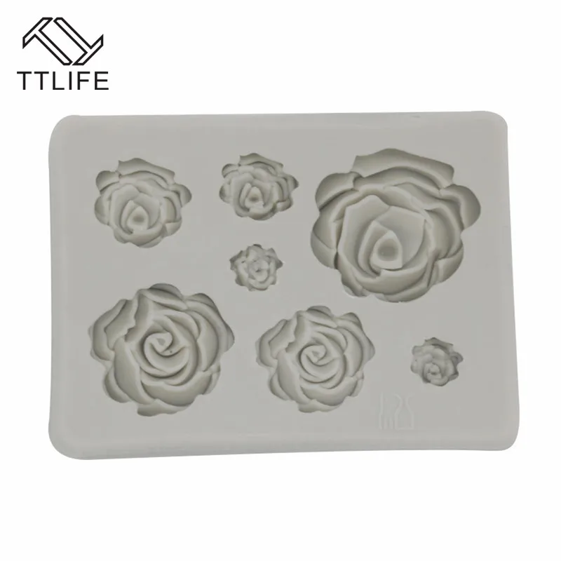 

TTLIFE Rose Flowers Silicone Mold Chocolate Cake Mold Cake Decorating Tools Fondant Sugarcraft Wedding Cake DIY Mold