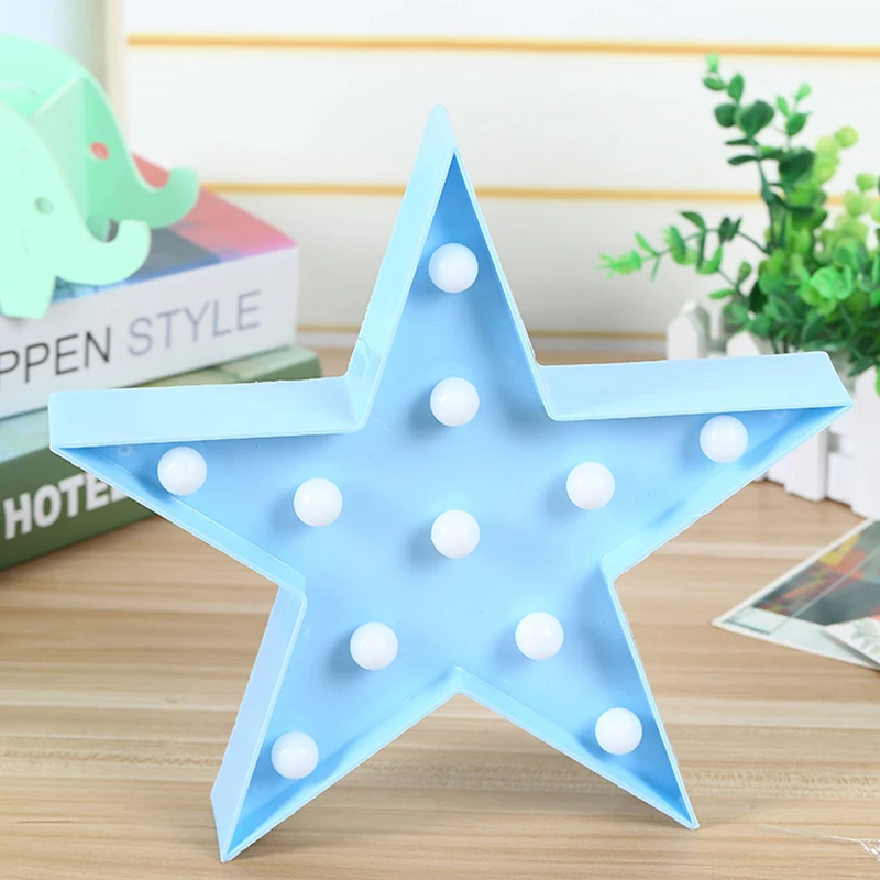 3D звезда Форма светодиодный ночной Светильник Marquee вывеска на батарее AA настольные лампы для детские, для малышей Спальня дома вечерние украшения