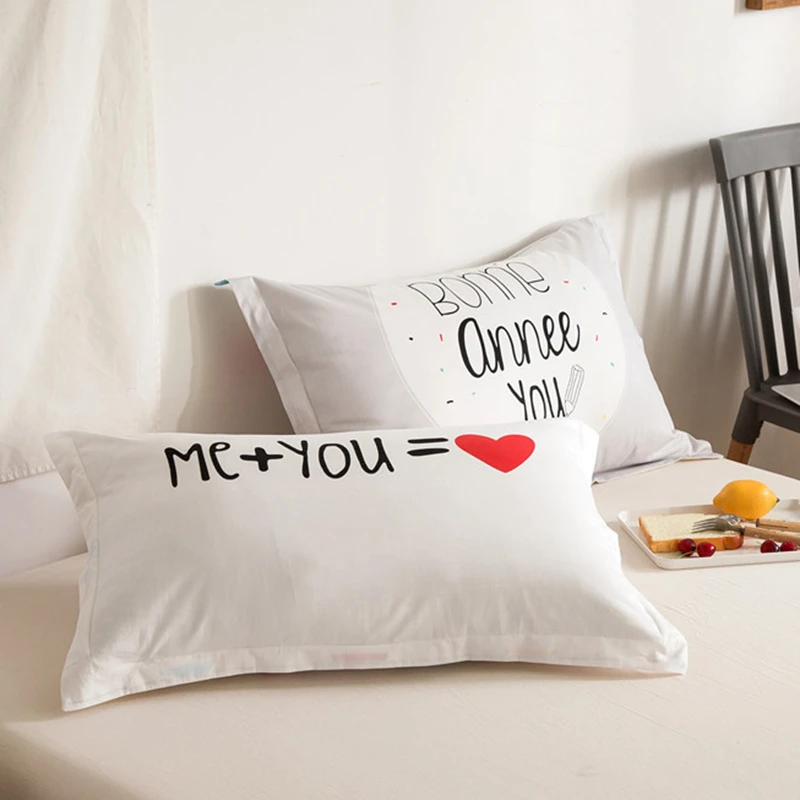 Cotton pillow case LOVE printing pillowcase home bedroom pillow cases