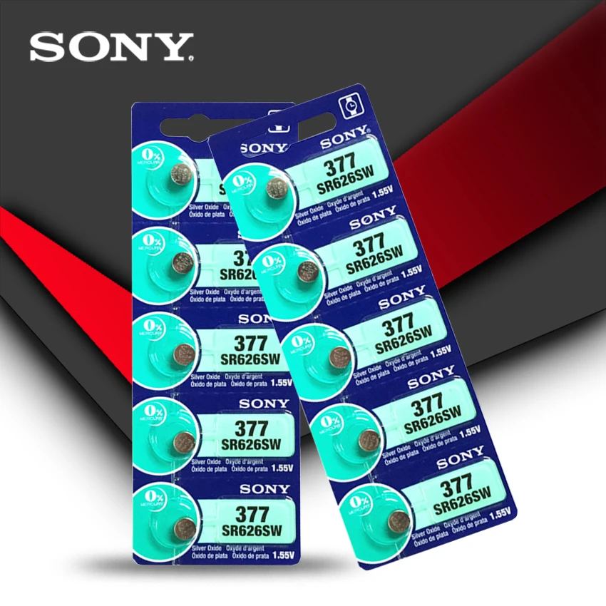 5 шт. Новинка sony 377 SR626SW SR626 AG4 1,55 в оксид серебра часы батарея SR626SW 377 Кнопка монетница Сделано в Японии