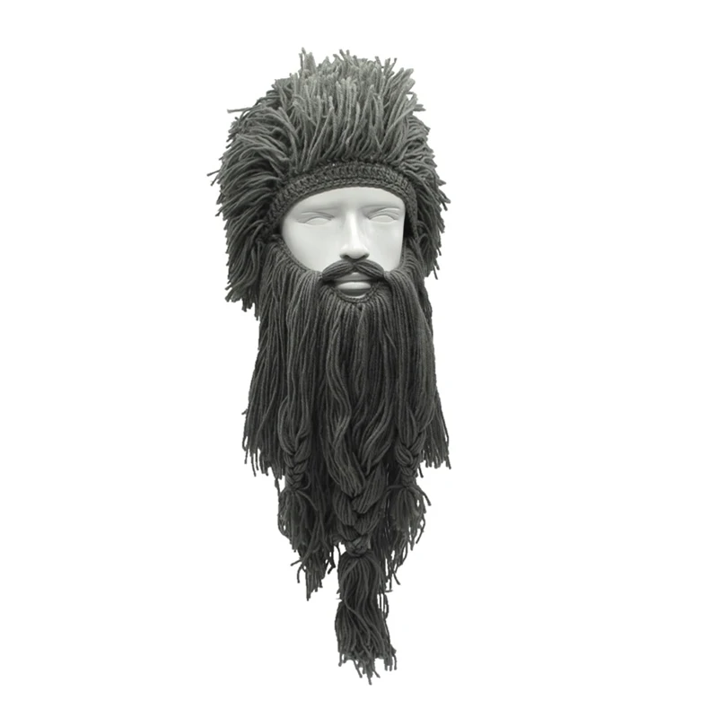Парик ручной работы борода черная зимняя шапка бини для мужчин женщин забавная длинная борода крючком Хэллоуин подарки черепа вечерние кепки папа шляпа