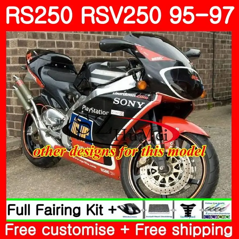 Корпус для Aprilia RS 250 RSV250 RS250 95 96 97 body 85SH3 глянцевый черный RS250R RSV RR 1995 1996 1997