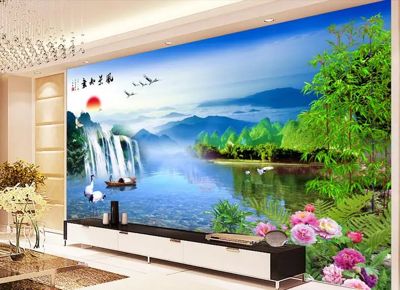 

Custom photo 3d wallpaper Non-woven mural picture 3 d The water falls painting living room 3d wall murals wallpaper