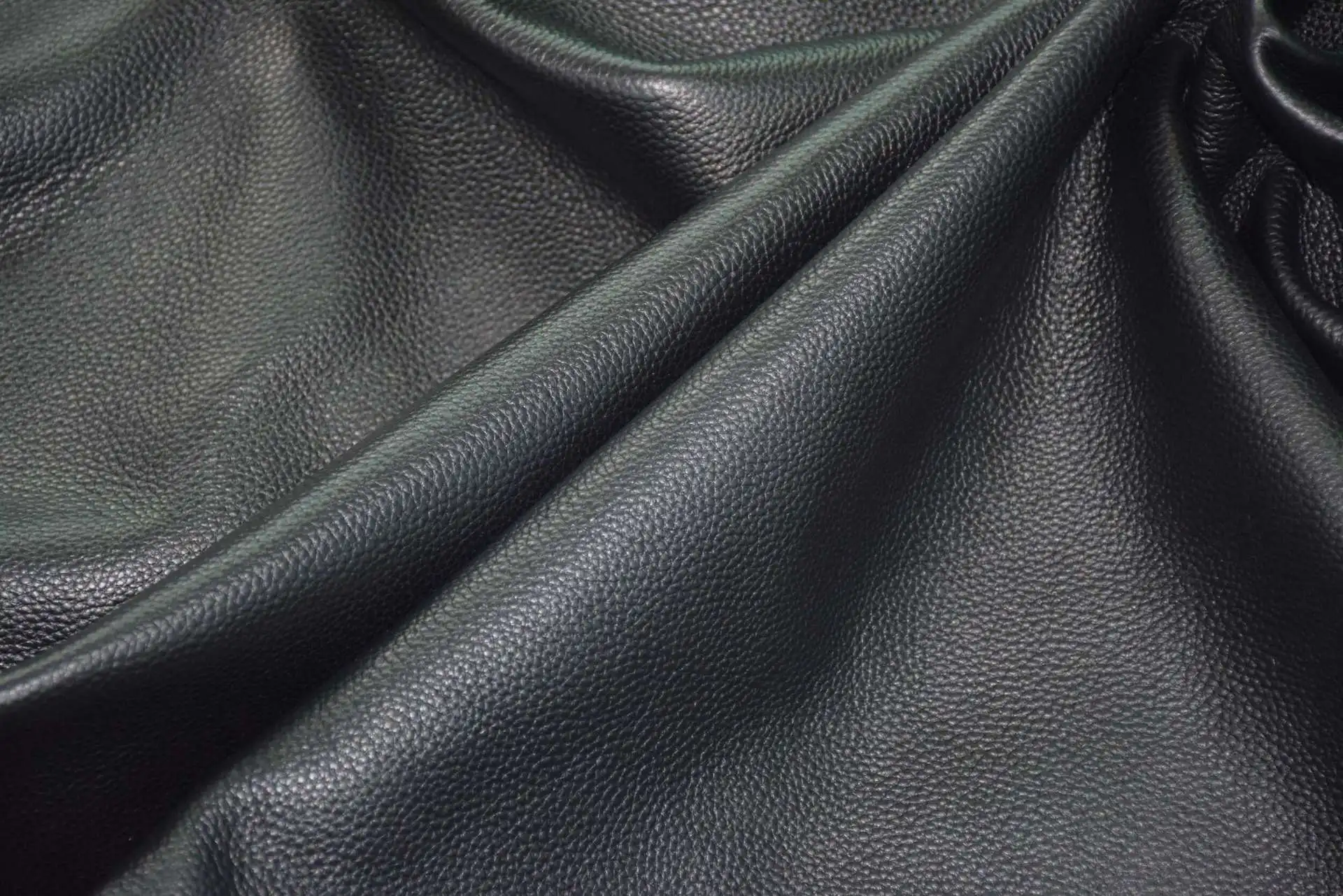cow skin black real grain leather quality A grade genuine