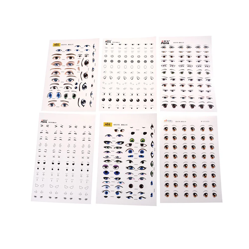 Water Stickers Eyes Used For DIY Doll Accessories Cartoon Toy Eyes Cute Anime Figurine Dolls Eye