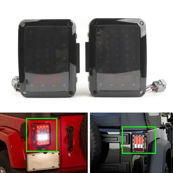 

Areyourshop Tail Lights Reverse Backup Rear LED Lamps Fit For Jeep Wrangler JK 07-15 US Version Integrated Tail Lights Car Parts