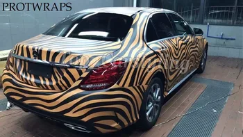

PROTWRAPS zebra camo vinyl dark brown finished camouflage vinyl stickers with air release size 1.52x10m/20m/30m available