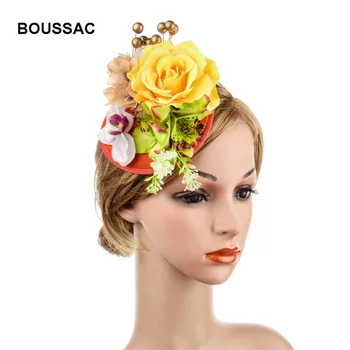 

Felt Hats Beautiful Fascinator Wedding Bridal Party Flower Hair Clips Accessories New Arrival Headdress Female Hats Knjf16