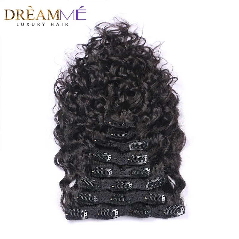 natural wave hair clip in human hair extensio (3)