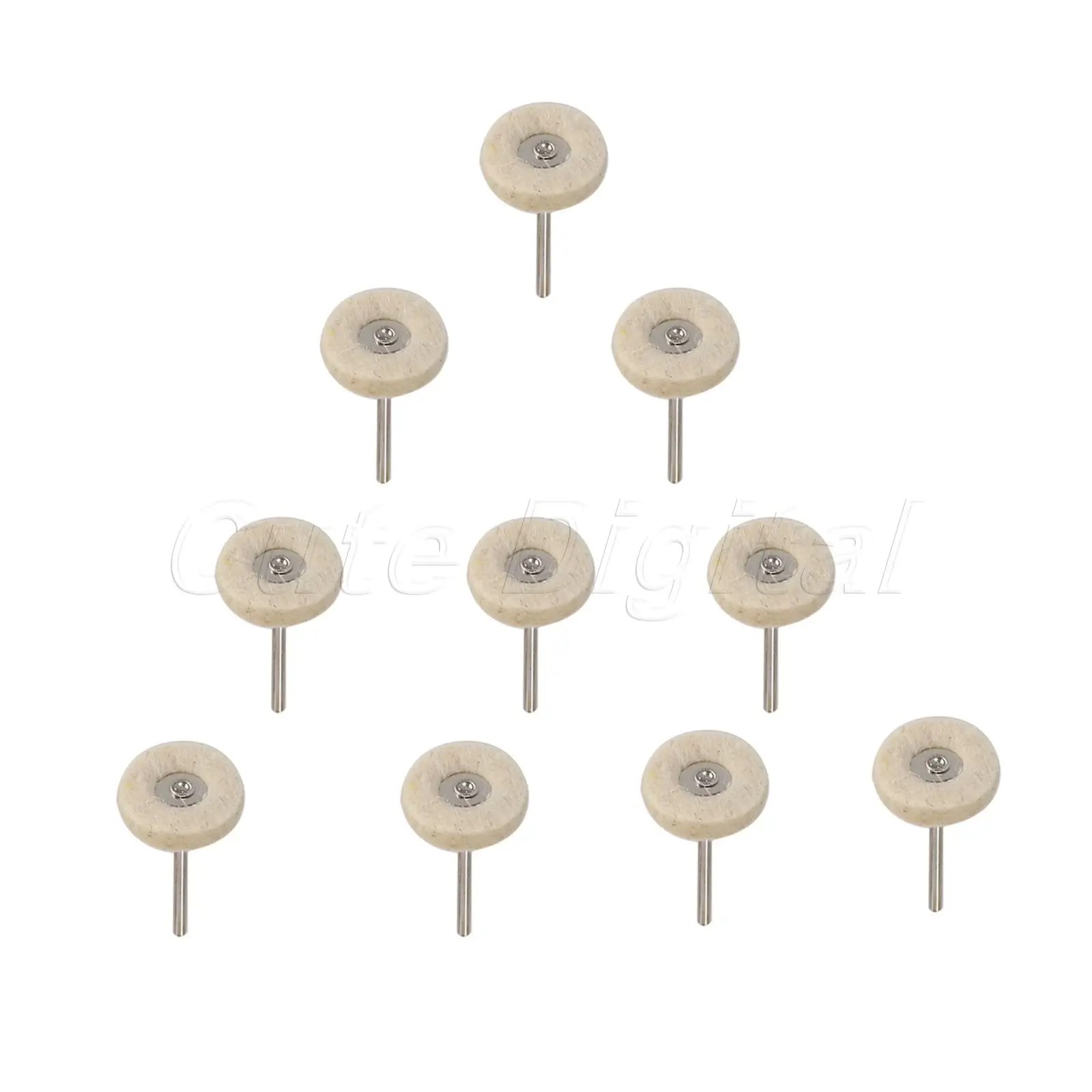 10Pcs 25mm Dia 3mm Round Wool Sanding Polishing Head Buffing Grinding Head Wheels Tool Brush W/ Shank Dremel Rotary Accessories