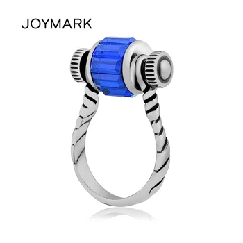 

5pcs/lot 13 Colors Creative Original Design Removable Screwed DIY Crystal European Charm Bead Stainless Steel Rings SCR001