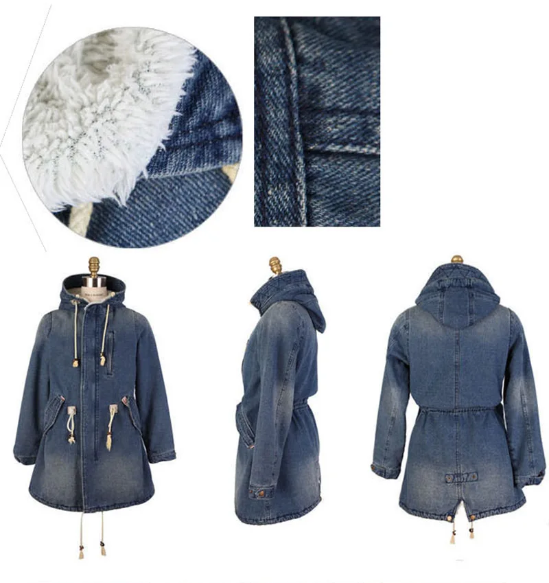 Новая мода, утепленные женские джинсы, теплое пальто, воротник из искусственного меха и куртка с рукавами, пальто