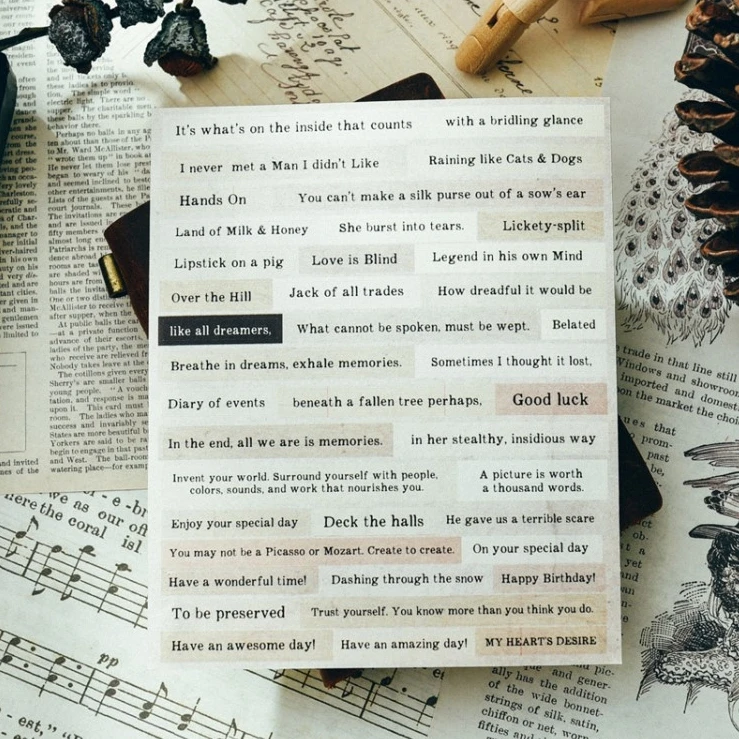 YPP CRAFT Vintage наклейки с фразами для скрапбукинга счастливый