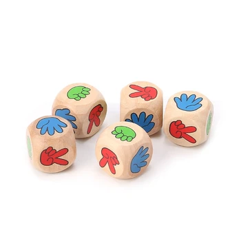 

5pcs Drinking Dice Rock Paper Scissors Finger-Guessing 20mm Wooden Game Dice Bar Toy Accessories