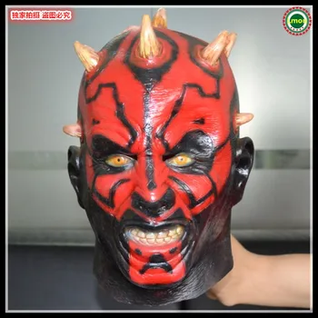 

Hot Sale High Quality Latex Rubber New Adult Star Wars Deluxe Darth Maul Latex Halloween Mask Free shipping