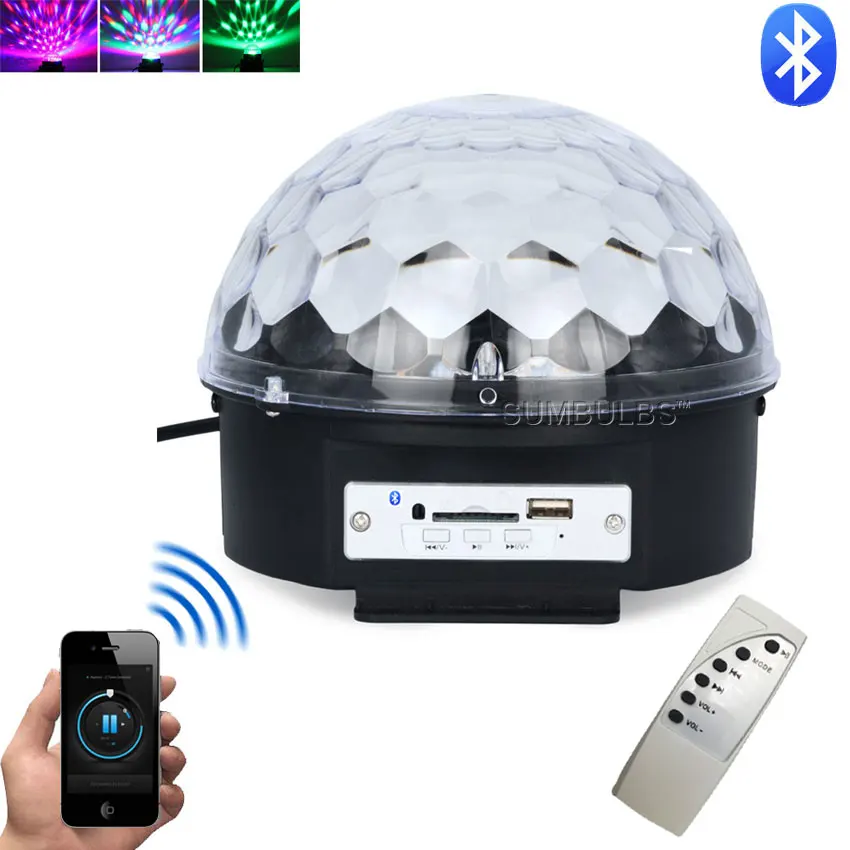 

Newest AC 110V 220V Mobile Bluetooth Control RGB Mini Stage Effect Light with MP3 Music Player Holiday Lighting Decor LED Lamp