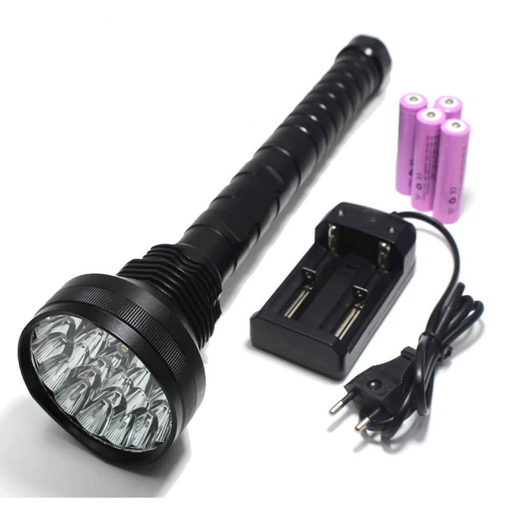 18650 Battery & Charger 90000LM Tactical XML T6 Zoom LED Flashlight Torch Light 
