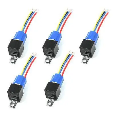 

5 Pcs 1NO+1NC SPDT Ceramic Socket 5 Pin Connecting Car Relay DC 12V 40 Amp