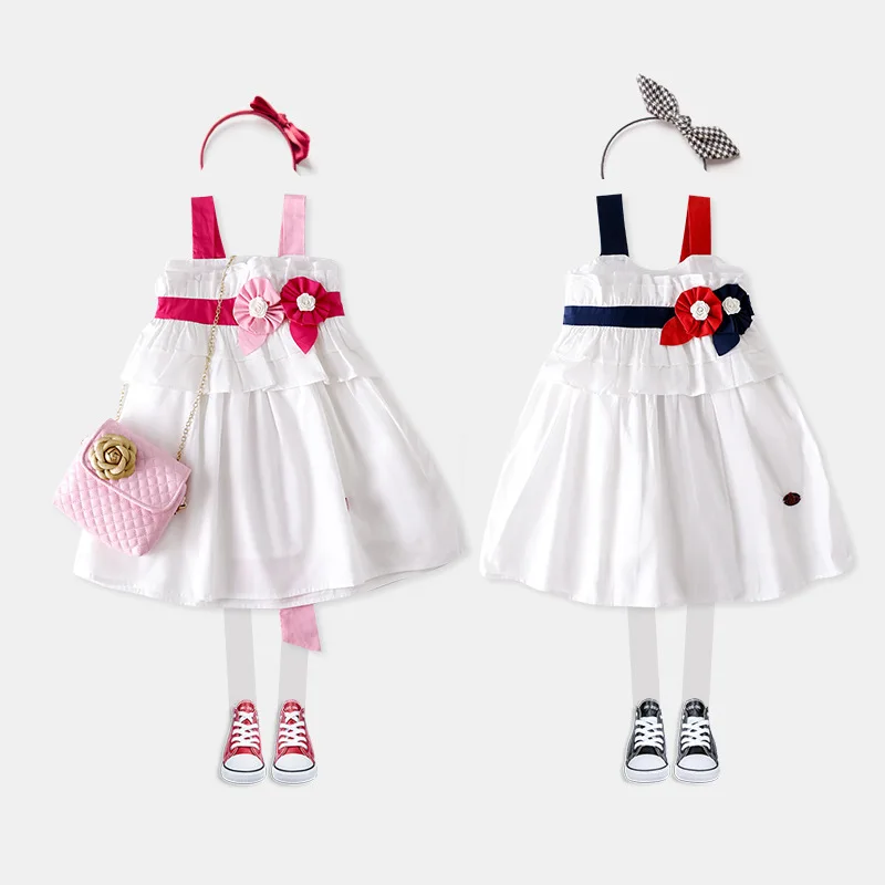 2018 summer new girl's cotton Sling Dress, vest DRESS