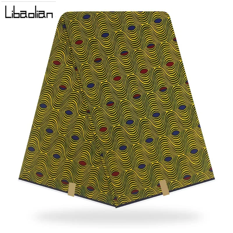 

2019 High Quality African Cotton Prints Fabric Veritable Wax Nigerian For Patchwork Sewing 100%Cotton 6yards F95-08