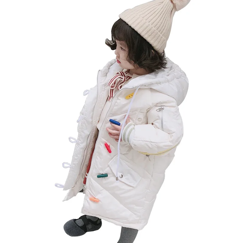 

Baby Girl Clothes Winter Girls Duck Down Jackets Baby Hooded Warm Jacket Coat Solid Color Embroidery Letter Jacket Thick CA526