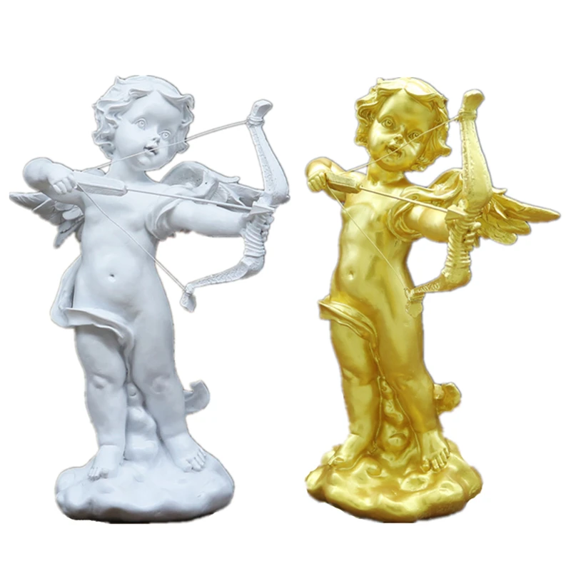 

Cupid Archery Statue Angel Figurine Roman Mythology Amoretto Art Sculpture Resin Craftwork Home Decoration R411