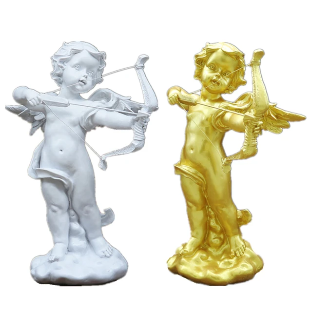 US $64.99 Cupid Archery Statue Angel Figurine Roman Mythology Amoretto Sculpture Resin Craftwork Home