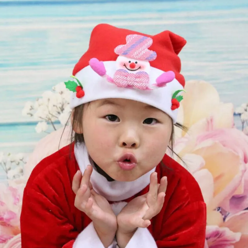 

CANIS Christmas Cartoon Kids Infant Baby Wool Hat Funny Holiday Xmas Children's Accessories Cap Girl Boy Ornaments Gift