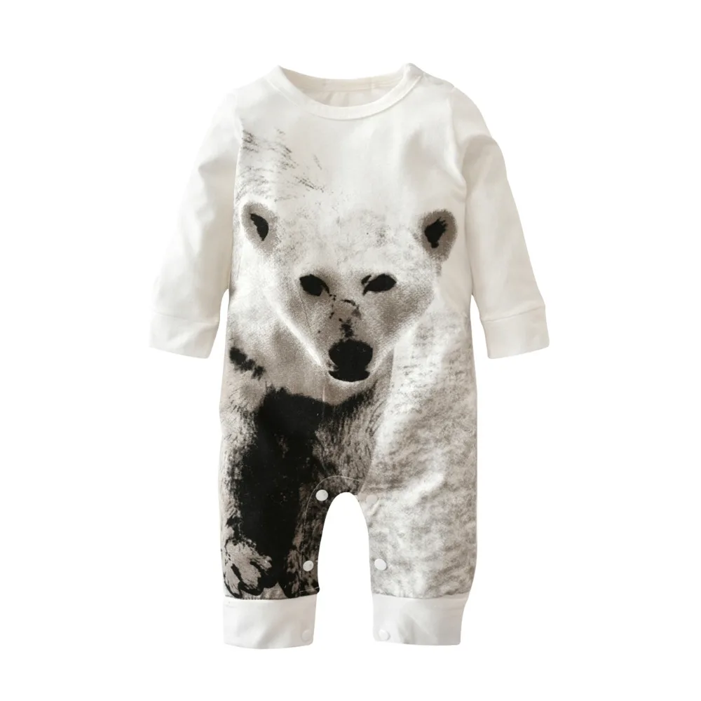 

2019 New Fashion baby boy girl rompers Long sleeve cute Polar bear Jumpsuit newborn Toddler clothes infant clothing set