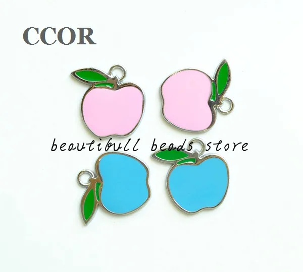 

CCOR 10pcs DIY accessory zinc alloy Enamel Apple Hang Pendant, Hang Charms Fit Diy Phone Strips,DZ0085