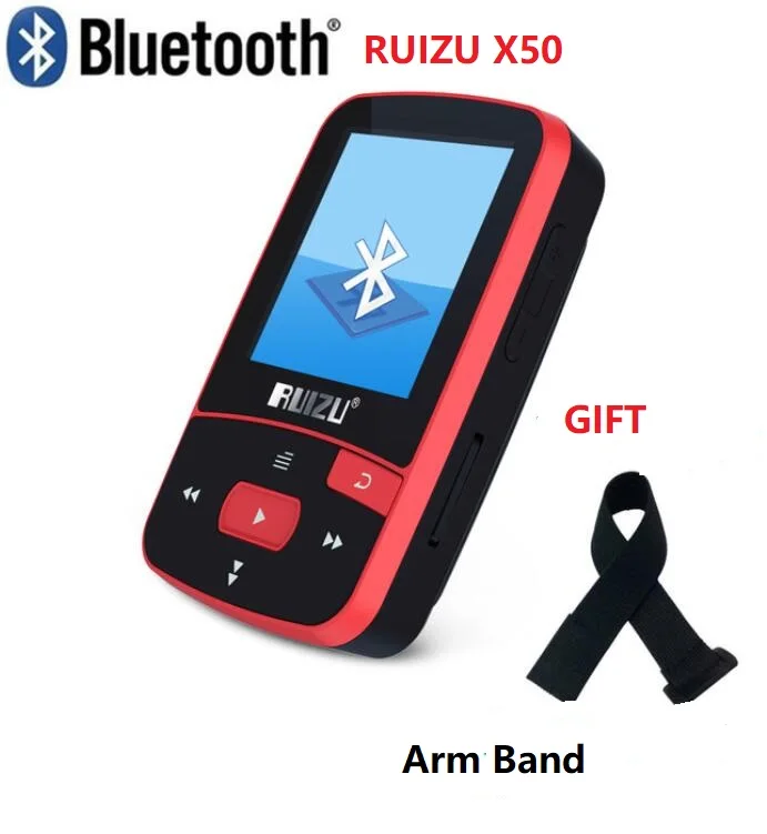 

Original RUIZU X50 Mini Sport Clip Bluetooth Music mp3 player 8GB music player Support TF Card, FM Radio, Recording, E-book